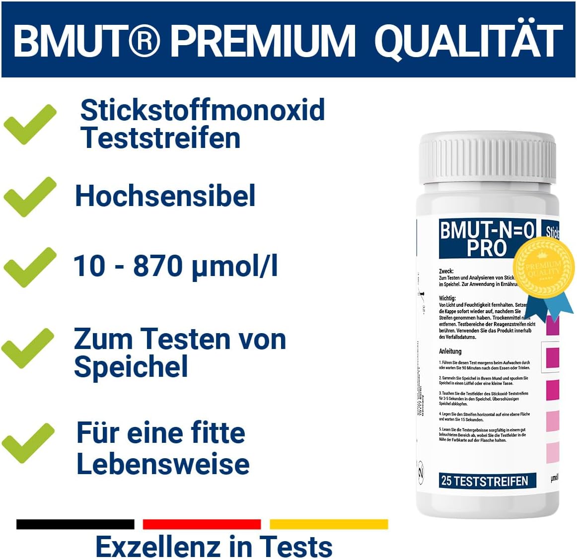 NO-Speicheltest - 25 Teststreifen - BMUT Pro